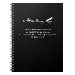Alexander Hamilton Quote. Success, genius. Notebook