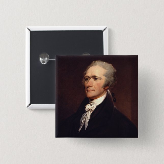 Alexander Hamilton: US Founding Father, Historical 15 Cm Square Badge (Front & Back)