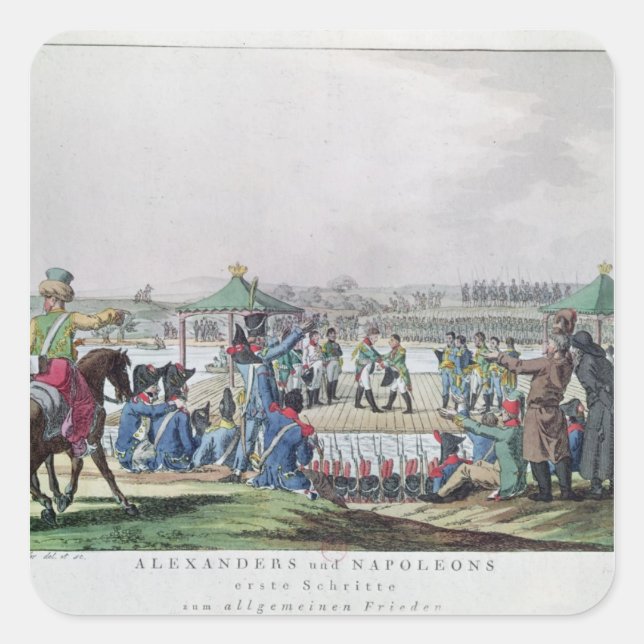 Alexander I  and Napoleon Square Sticker (Front)