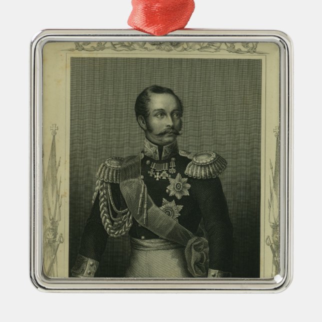 Alexander II  of Russia Metal Tree Decoration (Front)