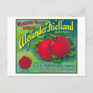 Alexander Kielland Apple Label - Cashmere, WA Postcard