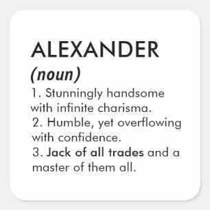 Alexander name, Editable name, Custom name Square Sticker