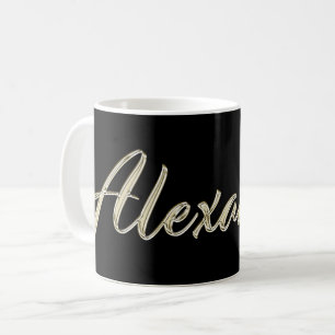 Alexander Name whitegold Tasse Kaffeetasse Coffee Mug