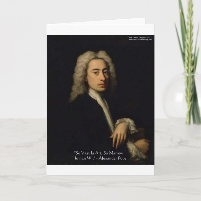 Alexander Pope "Art Vs Wit" Wisdom Quote Gifts Card (Front)