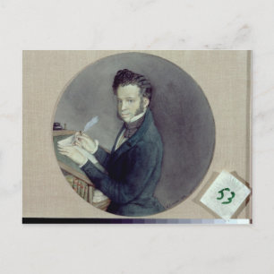 Alexander Pushkin  at Work, 1899 Postcard