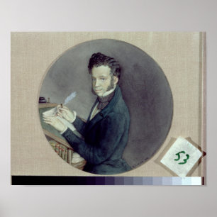 Alexander Pushkin  at Work, 1899 Poster