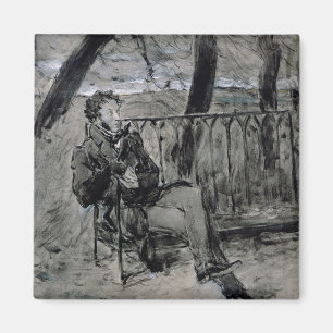 Alexander Pushkin  in a Park, 1899 Magnet
