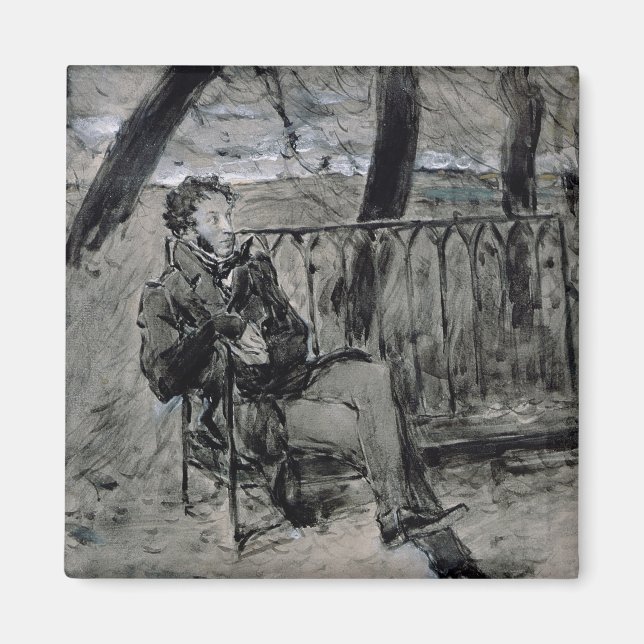 Alexander Pushkin  in a Park, 1899 Magnet (Front)