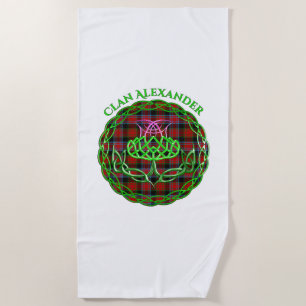Alexander Scottish Tartan Celtic Thistle Beach Towel