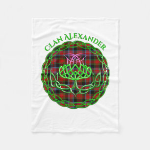 Alexander Scottish Tartan Celtic Thistle Fleece Blanket