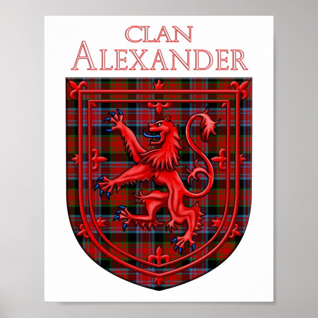 Alexander Tartan Scottish Plaid Lion Rampant Poster (Front)