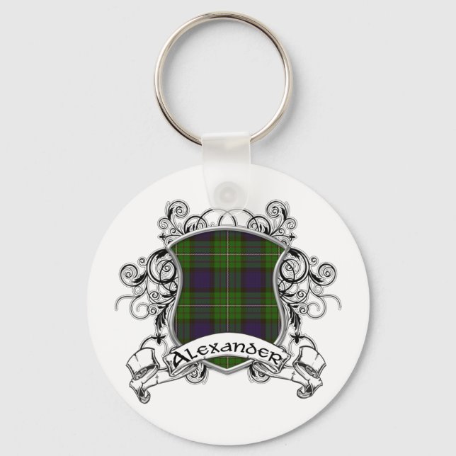 Alexander Tartan Shield Key Ring (Front)