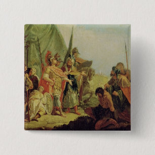 Alexander the Great and Porus 15 Cm Square Badge