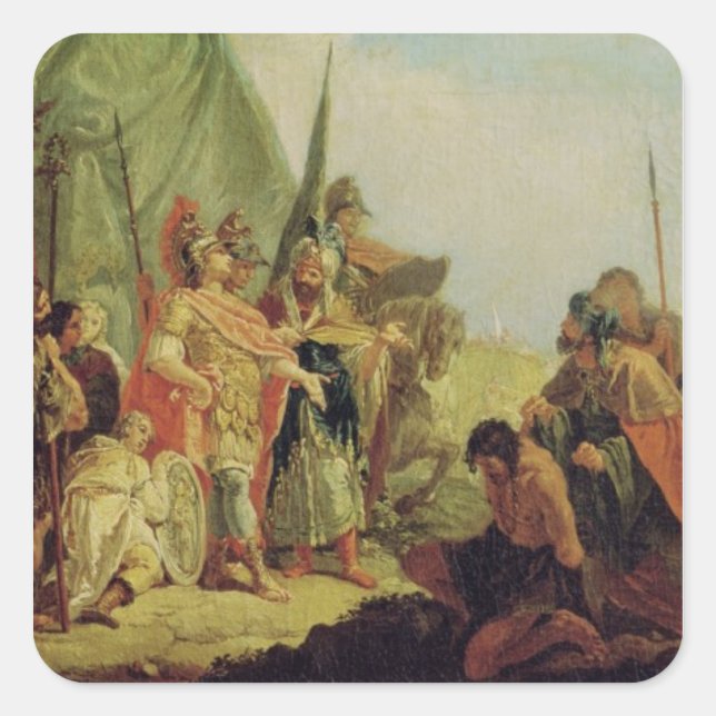 Alexander the Great  and Porus Square Sticker (Front)