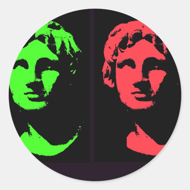 Alexander the Great Collage Classic Round Sticker (Front)