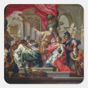 Alexander the Great in the Temple of Jerusalem Square Sticker