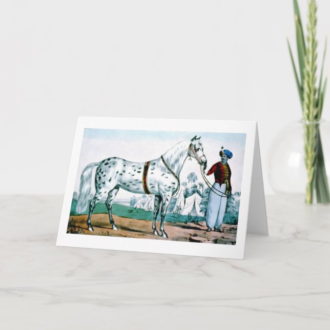 Alexander the horse, USA 1840 Holiday Card (Front)