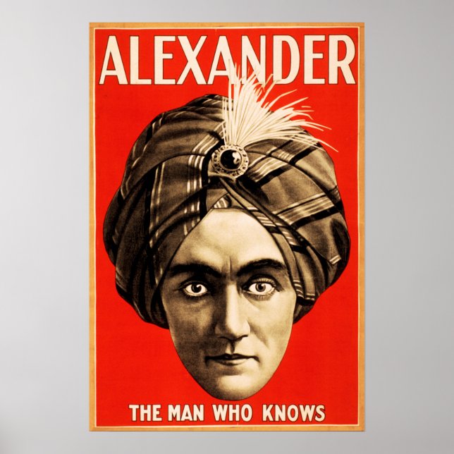 ALEXANDER The Man Who Knows Illusion Magic Show Poster (Front)