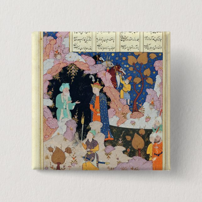 Alexander Visits a Hermit 15 Cm Square Badge (Front)