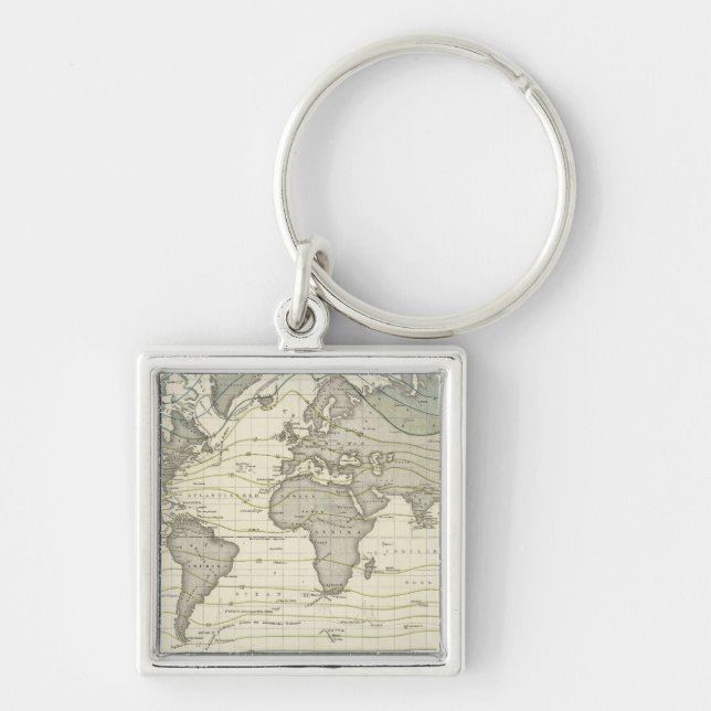 Alexander von Humboldt's system isothermal curves Key Ring (Front)