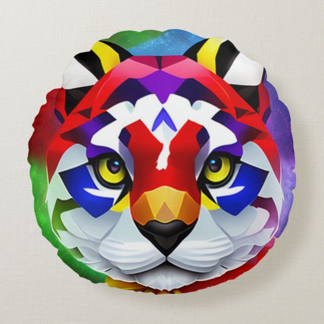 Alexander's Cat black round poly throw pillow (Front)