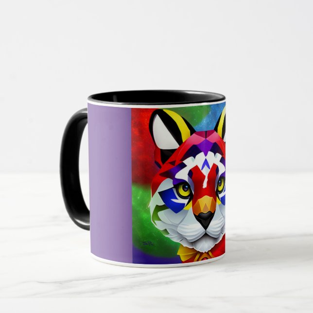 Alexander's Cat purple and black center combo mug (Front Left)