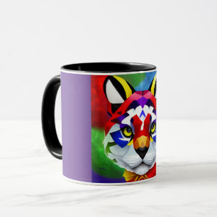 Alexander's Cat purple and black centre combo mug