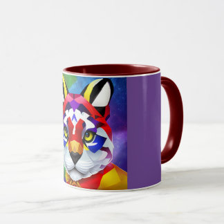 Alexander's Cat purple and maroon center combo mug
