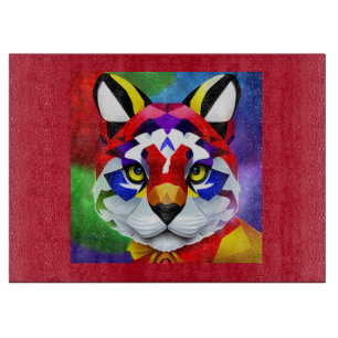 Alexander's Cat red glass cutting board