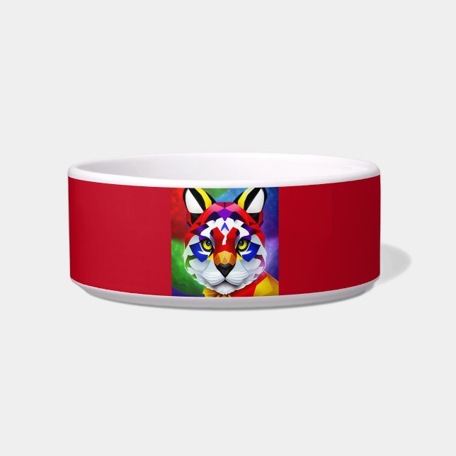 Alexander's Cat red medium pet bowl (Front)