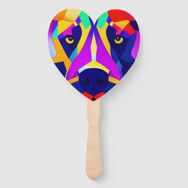 Alexander's Dog heart hand fans (Front)
