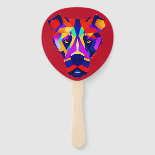 Alexander's Dog red paddle hand fans