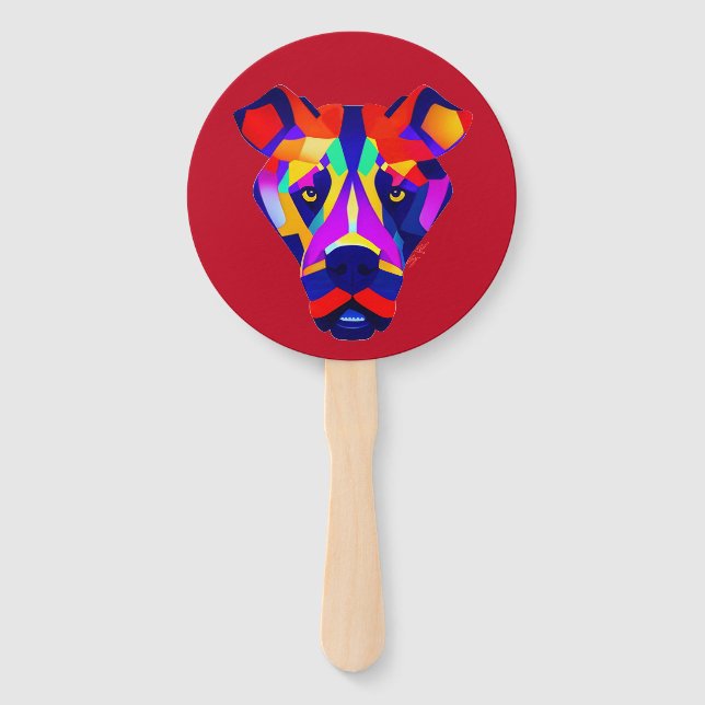 Alexander's Dog red round hand fans (Front)