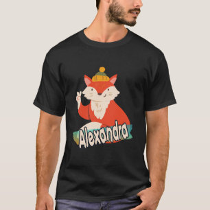 Alexandra - Adorable Girl Name With Cool Fox T-Shirt