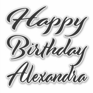 Alexandra name first name black Sticker birthday