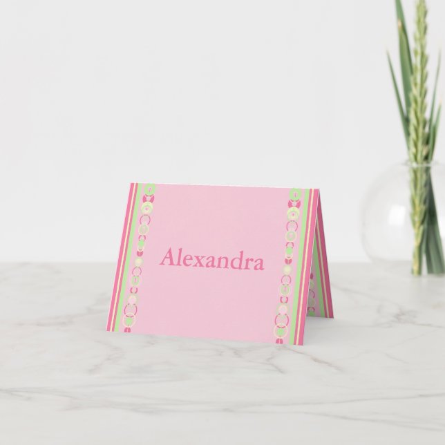 Alexandra Pink Modern Circles Card (Front)