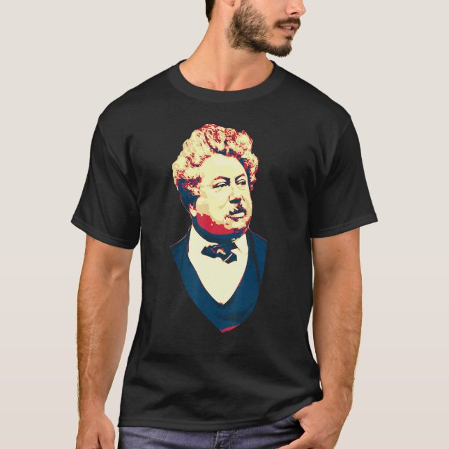 Alexandre Dumas Famous French Poet And Writer T-Shirt (Front)