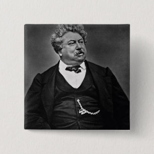 Alexandre Dumas pere (1802-70), from 'Galerie Cont 15 Cm Square Badge