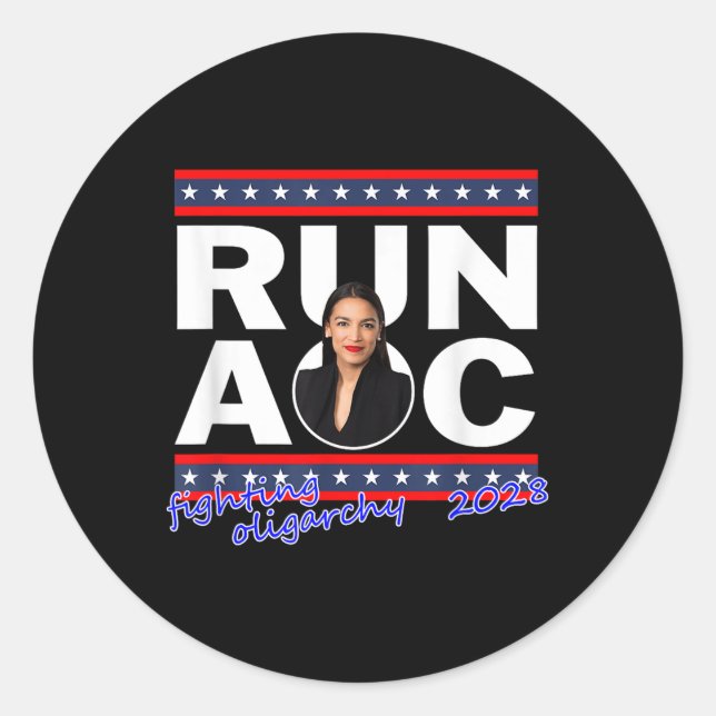 Alexandria 2028 Aoc For President 2028  Classic Round Sticker (Front)