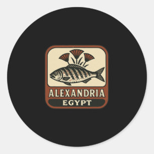 Alexandria Egypt Souvenir Egyptian Fish And Travel Classic Round Sticker