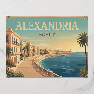 Alexandria Egypt Vintage Travel Postcard
