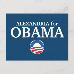 ALEXANDRIA for Obama custom your city personalised Postcard