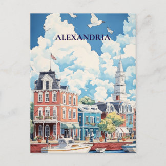 Alexandria Historic Waterfront Travel Postcard