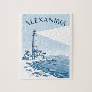 Alexandria Lighthouse Coastal Scene Travel Jigsaw Puzzle