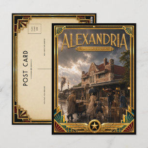 Alexandria Minnesota Vintage Art Deco Golden Age Postcard