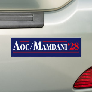Alexandria Ocasio-Cortez AOC Zohran Mamdani 2028 Bumper Sticker