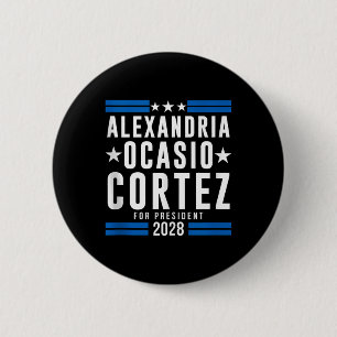 Alexandria Ocasio Cortez For President 2028, Aoc 2 6 Cm Round Badge