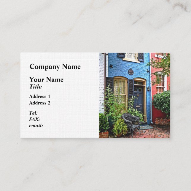 Alexandria VA -  Building With Fire Mark Business Card (Front)