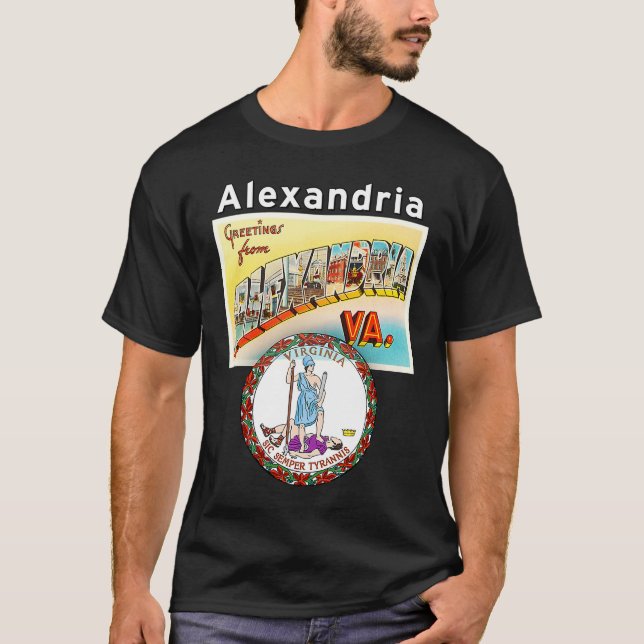 Alexandria Virginia VA Large Letter Postcard State T-Shirt (Front)