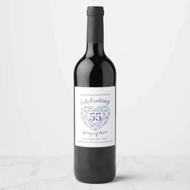 Alexandrite anniversary 55 years wine labels (Front)